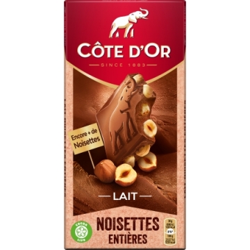 Côte d´ Or mléčná s celými lískovými ořechy 180g